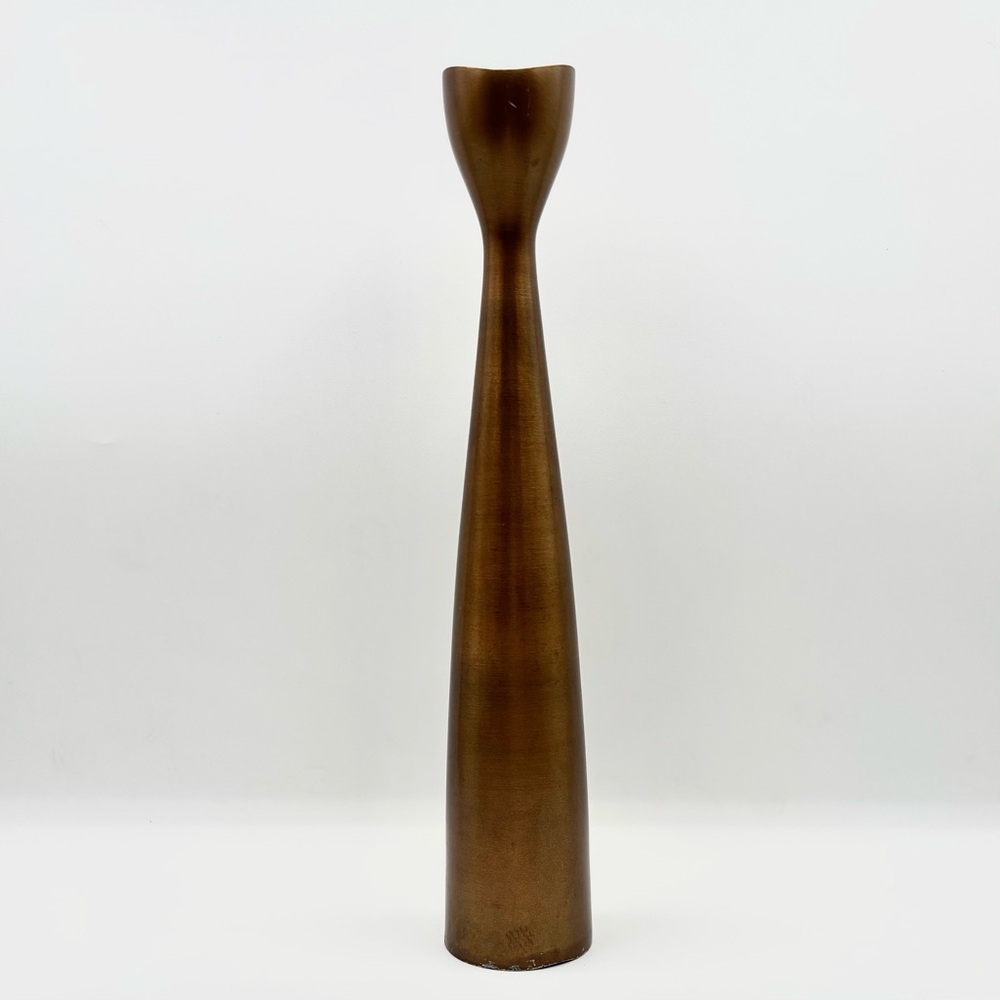 Bronze Metal Tulip Candleholder - Taper Candle MCM Scandinavian